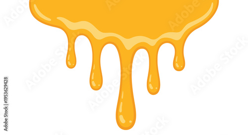 Yellow liquid dripping down slowly.