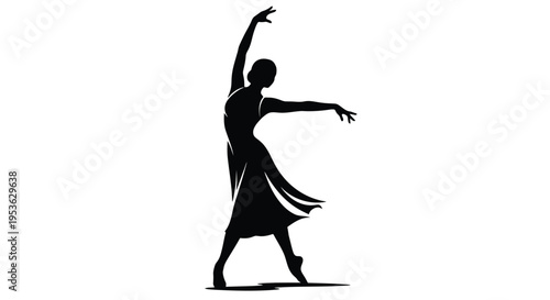Elegant Silhouette of a Ballerina Dancing Gracefully.
