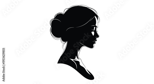 Elegant Silhouette of a Woman with Glasses.