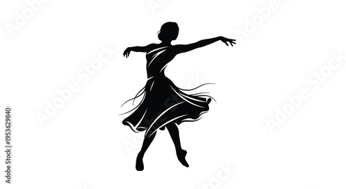 Silhouette of a graceful dancer in motion.