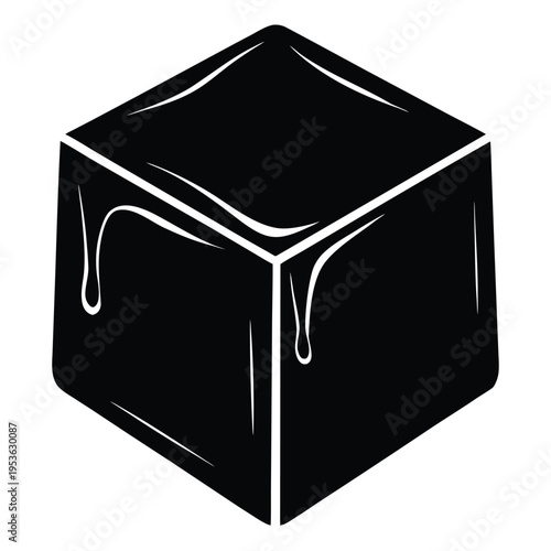 An ice cube on a white background