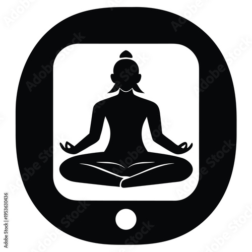 Meditation app illustration on a white background