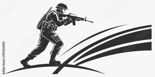 A soldier in combat gear holding a rifle