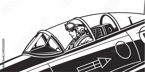 Pilot sitting in a fighter jet cockpit