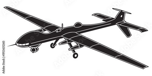 A black and white drawing of a small airplane