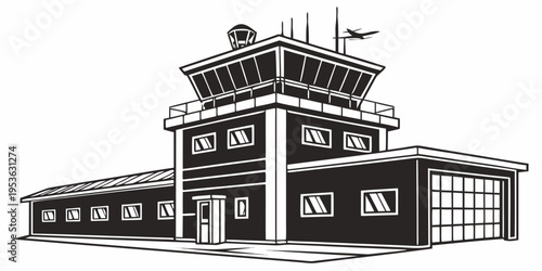 Control tower with a building