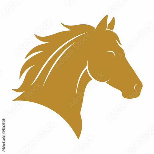 Golden horse head vector