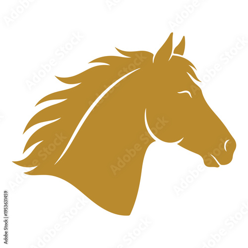 Golden horse head vector