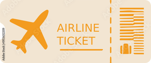 Airline Boarding Pass Ticket with Airplane Silhouette