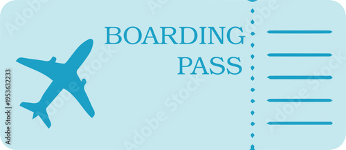 Airline Boarding Pass Ticket with Airplane Silhouette