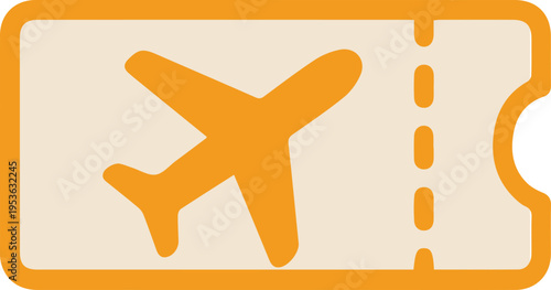 Airline Boarding Pass Ticket with Airplane Silhouette