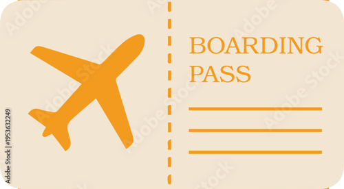 Airline Boarding Pass Ticket with Airplane Silhouette