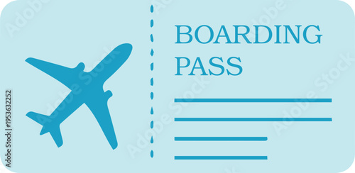 Airline Boarding Pass Ticket with Airplane Silhouette