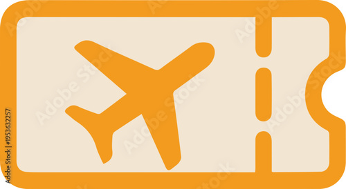 Airline Boarding Pass Ticket with Airplane Silhouette