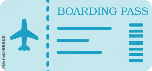 Airline Boarding Pass Ticket with Airplane Silhouette