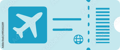 Airline Boarding Pass Ticket with Airplane Silhouette