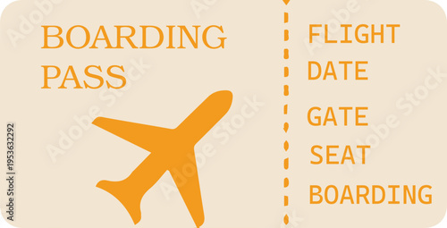 Airline Boarding Pass Ticket with Airplane Silhouette