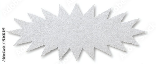 Distressed white paper star shape like a whimsical snowflake perfect for romantic decor and ample copy space.