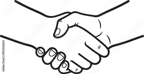 Hand Gestures Line Art Icon Set – Thumbs Up, Peace Sign, Handshake, Heart & Clapping Illustrations