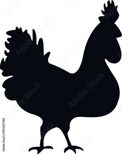 Chicken hand drawing silhouette