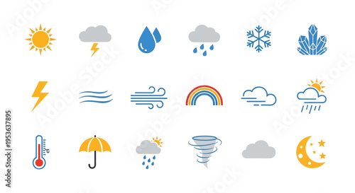 Weather icons for forecasting and climate presentations