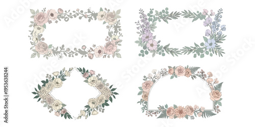 floral alphabet letters, botanical font set, flower letter illustration, decorative typography vector, floral initials clipart, nature letter symbols, alphabet design elements