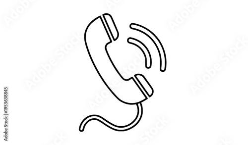 Phone call icon communication contact outline vector illustration