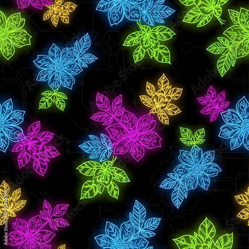 Christmas Seamless Snowflake Pattern Winter Holiday Vector Background with Blue Ice Snowflakes