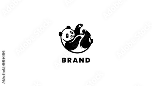Playful Panda Logo Design - Adorable Animal Brand Icon for Children's Products or Eco-Friendly Businesses