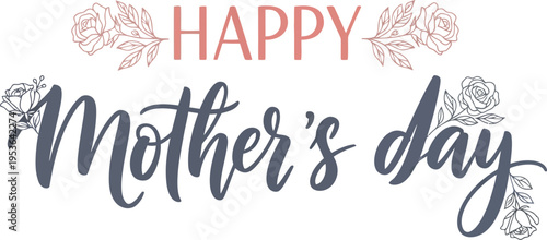 Happy mother's day greeting card with floral design