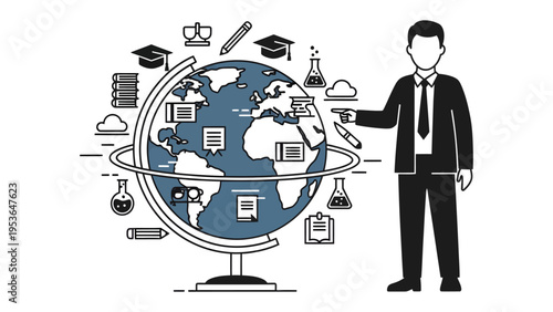 Global Education Vision: A distinguished educator presents a comprehensive view of global knowledge, emphasizing the importance of learning and exploration for a better world.