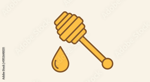 Honey dipper with honey drop 1.