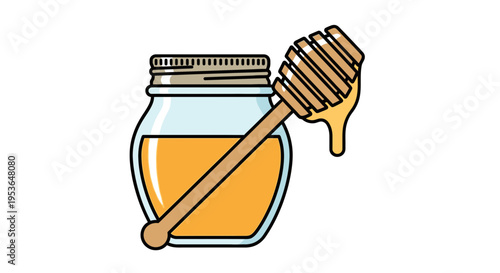 Honey jar with dipper stick 1.