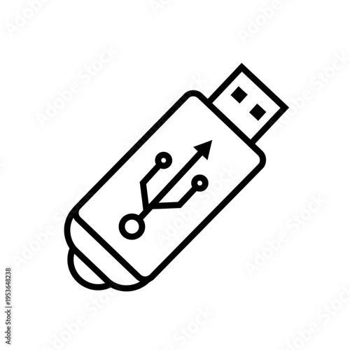 USB Flash Drive Icon Portable Data Storage Solution.