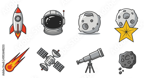 Space objects and astronomy equipment 4.