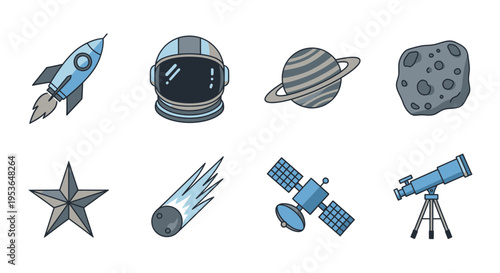 Space objects and astronomy equipment 45.