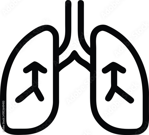 Lungs icon with arrows indicating air movement respiratory