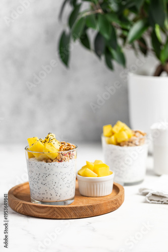 Wallpaper Mural Chia pudding with Mango and Granola in Glass Torontodigital.ca