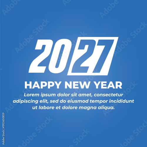 New Year 2027 design with blue color concept
