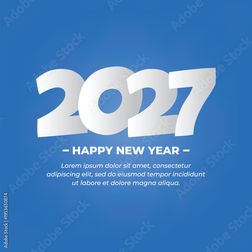 New Year 2027 design with blue color concept