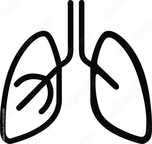 Lungs outline icon respiratory system