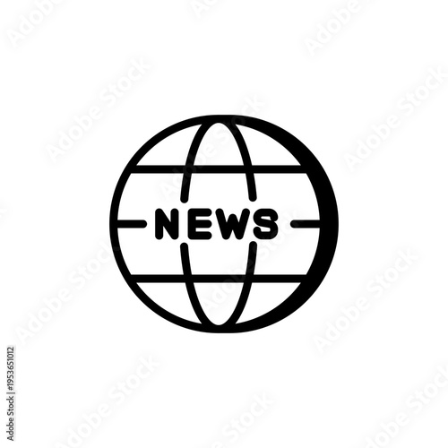 Globe with news label. Worldwide news and global media concept.