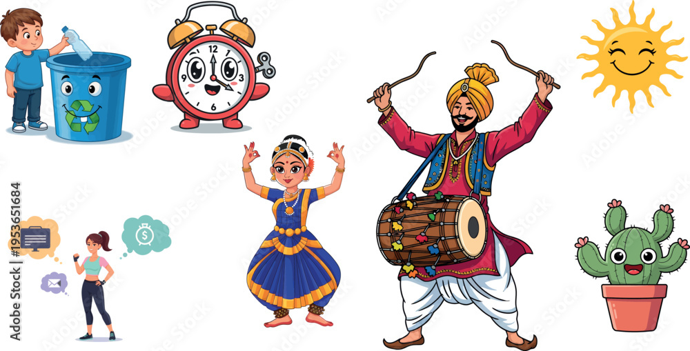 Naklejka premium Punjabi Dhol Player