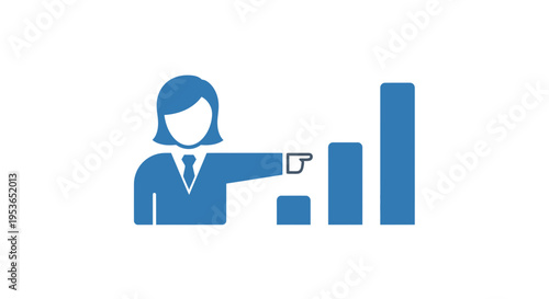 Business woman presenting data chart.