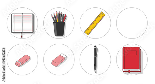 School supplies on white background 36.