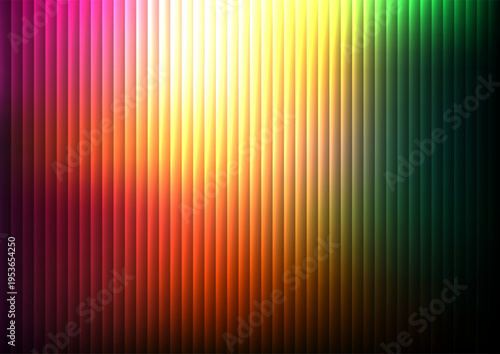 Abstract colourful background with fluted glass design 