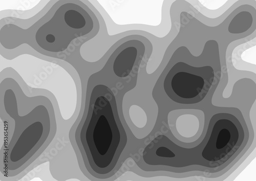 Greyscale abstract topography style background design 