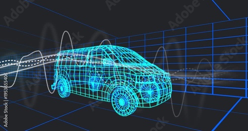 Digital global network concept with lines, nodes, and engineering data processing.