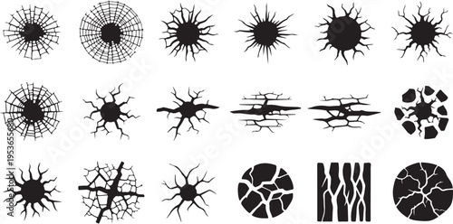 Comic Book Action Effects Pack – Explosions, Cracks, Shattered Glass, Fire Flames & Speed Lines Vector Graphics