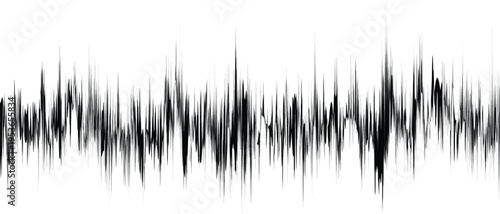 Photography Black jagged abstract waveform on white background